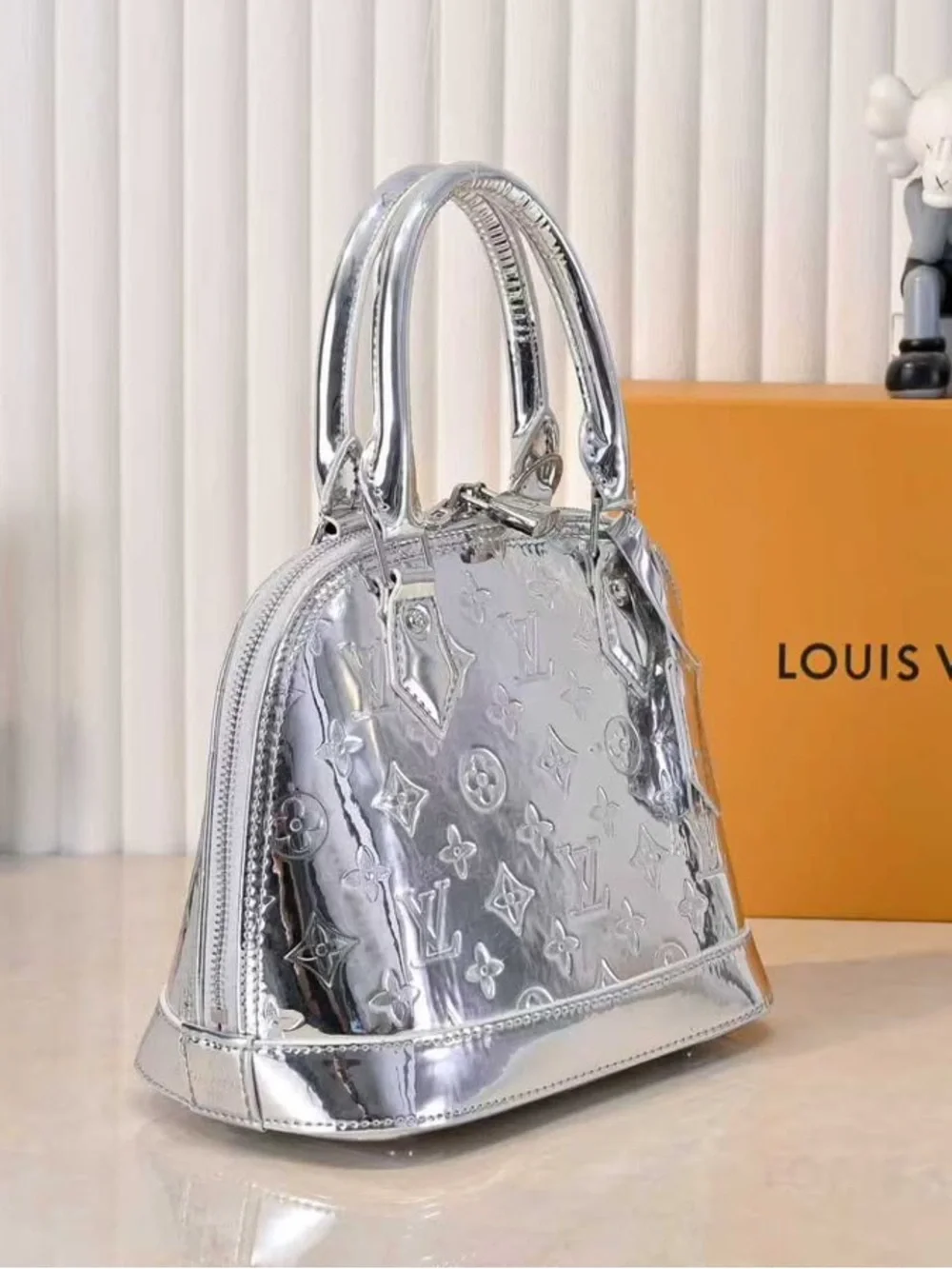 Louis Vuitton Silver Monogram Alma Satchel